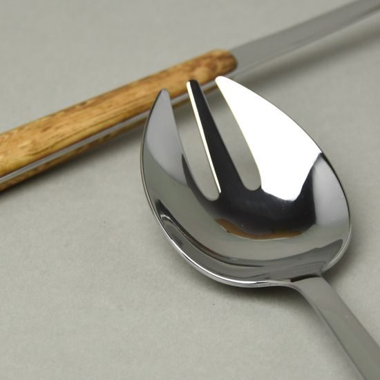 Lžíce a vidlička na salát 26 cm, BISTROT dřevěná textura, NEVA