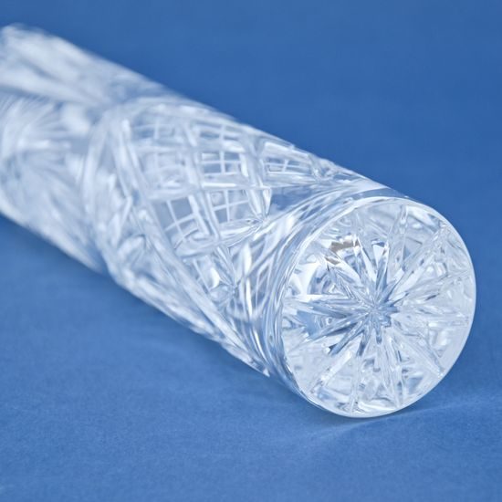 Crystal Hand Cut Vase - Narrow Cylinder, 255 mm, Crystal BOHEMIA
