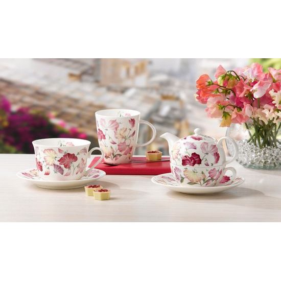 Sweet pea: Tea for one set, English Fine Bone China, Roy Kirkham China