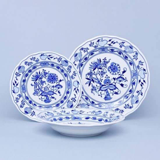 Plate set for 4 persons, Original Blue Onion Pattern