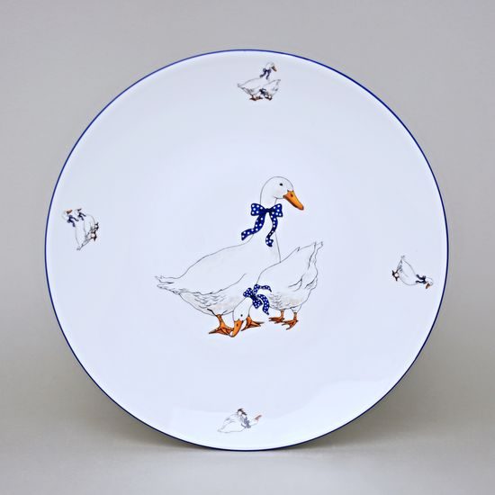 Coups husy, Talíř mělký 26 cm, Thun 1794, karlovarský porcelán