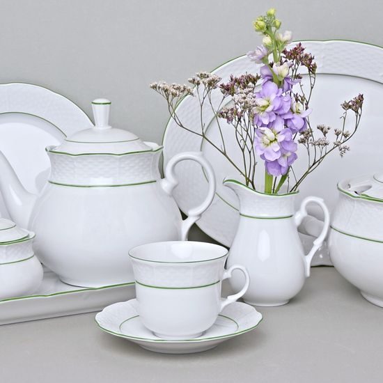 7047703: Creamer 250 ml, Thun 1794, karlovarský porcelán, NATÁLIE light green lines