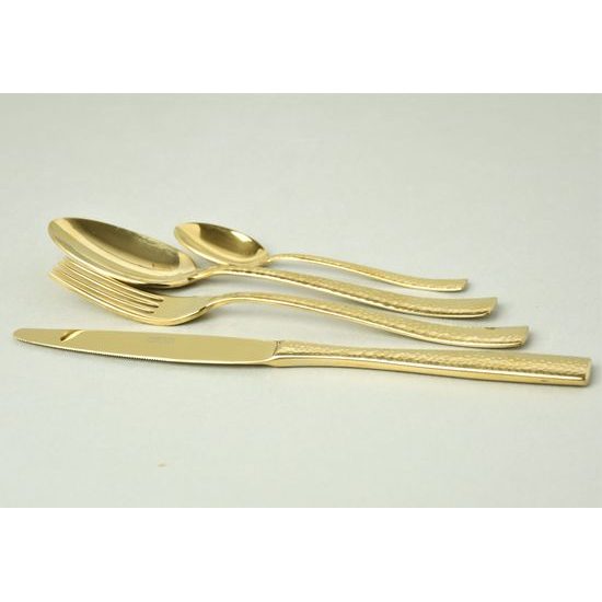 24 pcs. cutlery set, Posata MARTELLATA gold, NEVA cutlery