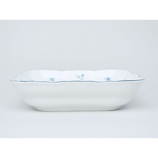 Bowl square 25 cm J, Thun 1794 Carlsbad porcelain, BERNADOTTE blue flower