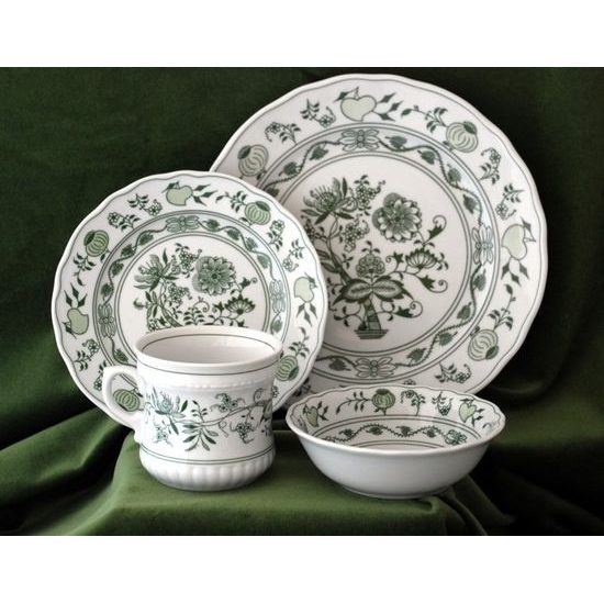 Practical dining set for 4 persons, Green Onion Pattern, Cesky porcelan a.s.
