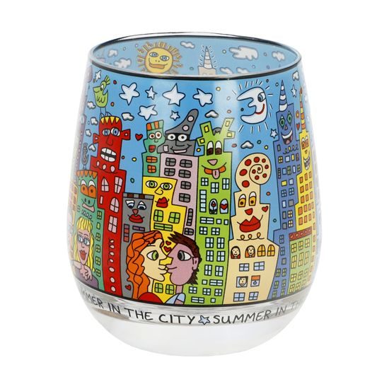 Wind light James Rizzi - Summer in the City, 8,5 / 8,5 / 9,5 cm, Glass, Goebel