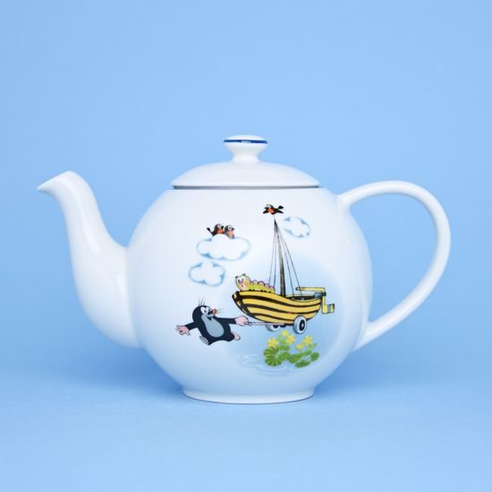 Víčko ke konvi 1,1 l, Krteček s plachetničkou, Thun 1794, karlovarský porcelán, Dětské soupravy a hrnky s Krtečkem