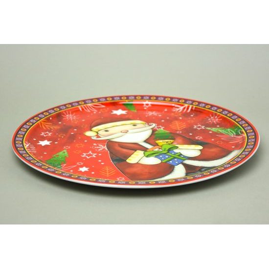 Mísa mělká kulatá 31 cm, Santa Claus, porcelán, EGAN