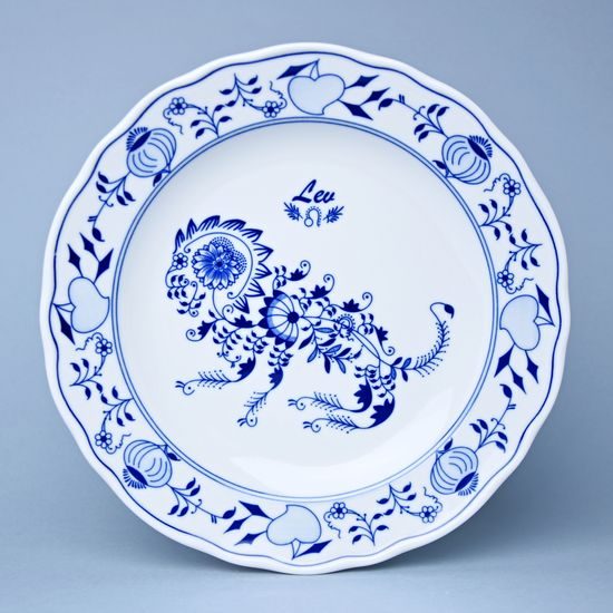 Talíř mělký 24 cm, Lev, (i na zeď), Cibulák, originální z Dubí