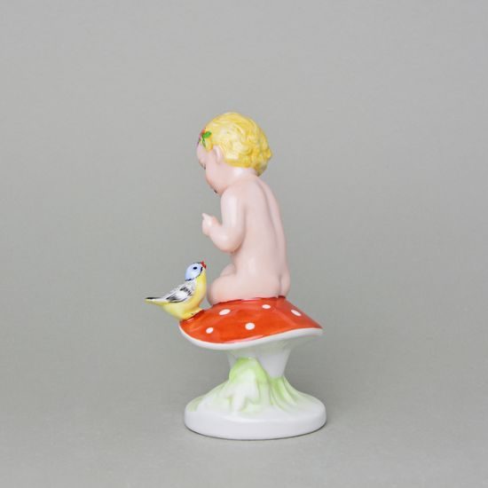 Boy With Fly Amanita, 9 x 9 x 15,5 cm, Saxe, Porcelain Figures Duchcov