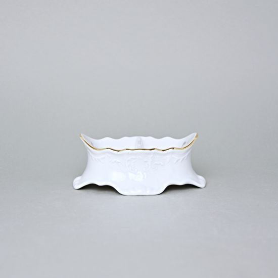 Gold line: Double bowl salt/pepper, Thun 1794 Carlsbad porcelain, BERNADOTTE roses