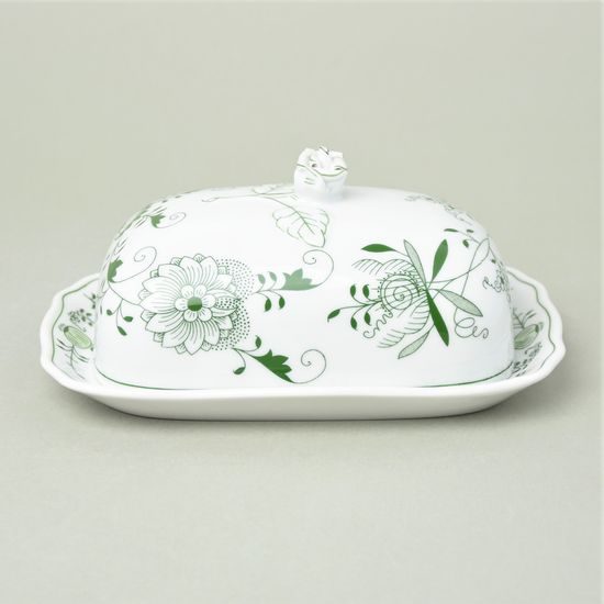 Butter dish for 0,250 kg butter, Green Onion Pattern, Cesky porcelan a.s.