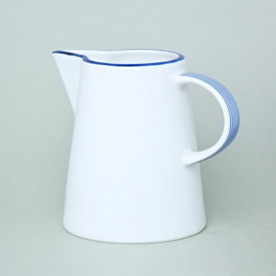 Tea set for 6 persons, Thun 1794 Carlsbad porcelain, TOM blue