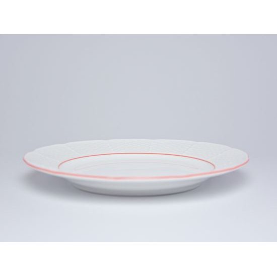 70477: Dinner Plate 24 cm, Thun 1794, Carlsbad Porcelain, NATALIE, Red line