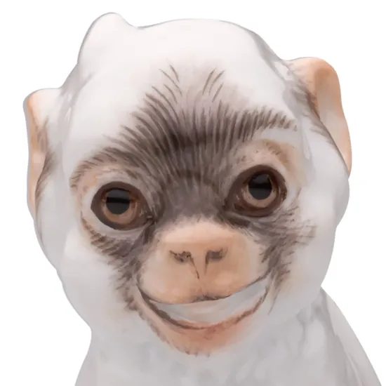 Opička 6 cm, kolekce mláďátka, Míšeňský porcelán