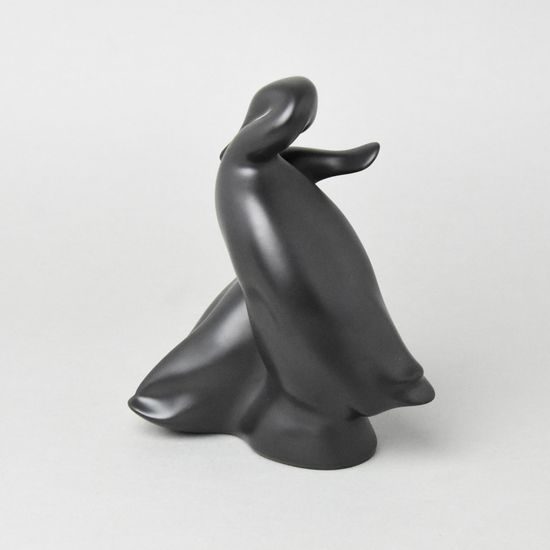 Kačeny 15,5 x 11,5 x 18 cm, fond černý, Porcelánové figurky Duchcov