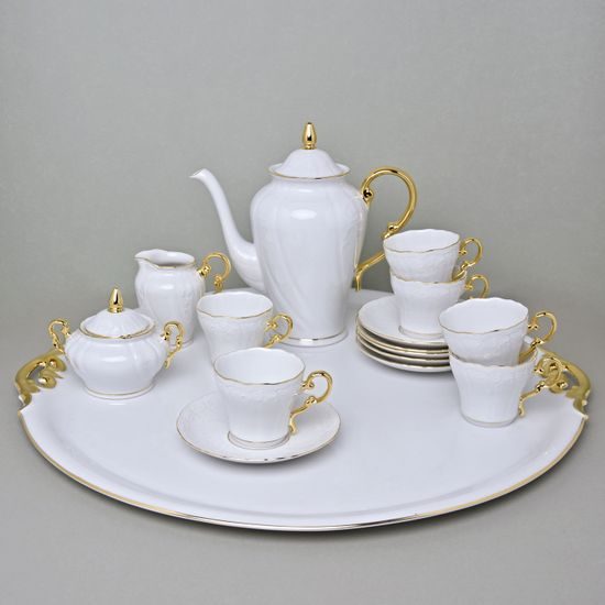 Coffee set for 6 pers. with tray, Ela gold, Leander 1907