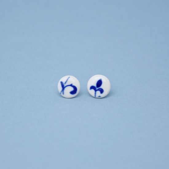 Earings: Dots - Onion Pattern fragments, Porcelain Jewels Studio Mallys