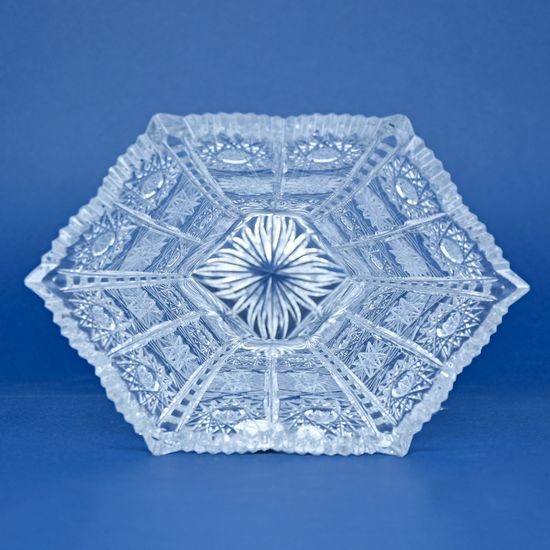 Křišťálová váza broušená, šestihran, 500PK, 275 mm, Crystal BOHEMIA