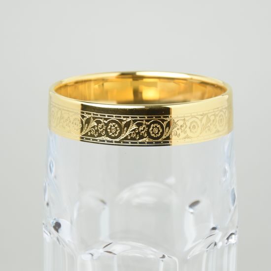 Glass goblet Safari 300 ml, 15,6 cm, gold decor, Bohemia Crystal