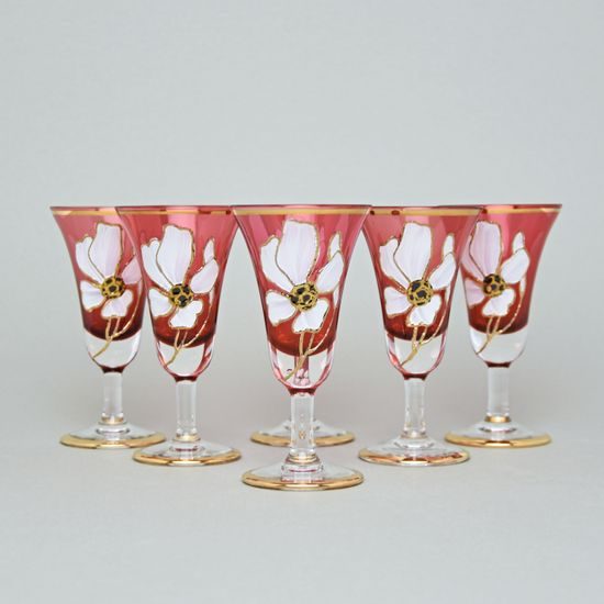 Egermann: Liqueur set of glasses Pink 90 ml, 6 pcs.,Crystal Glasses Egermann