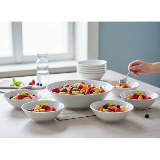 Kompotová souprava pro 6 osob, Jana bílá, Thun 1794, karlovarský porcelán