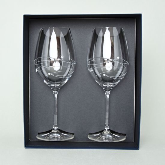 DIAMANTE Swarovski Crystal Red Wine Glasses Pair 'spiral' Embellished With Swarovski  Crystal Gift Box of 2 Glasses 