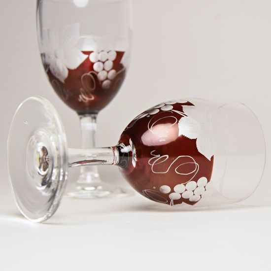 Egermann: Wine Glass Red Stain, 12 cm, Crystal Glasses Egermann