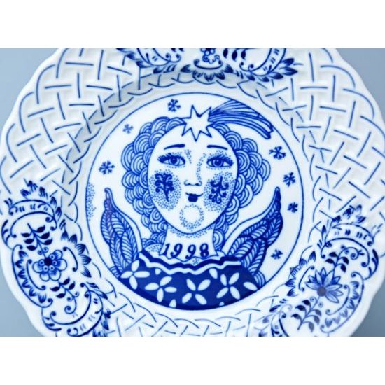 Annual plate 1998 18 cm, relief, NOT hanging, relief, Original Blue Onion Pattern