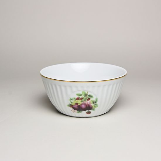 Bowl Mozart 14 cm, Fruits decor, golden line, Cesky porcelan a.s.