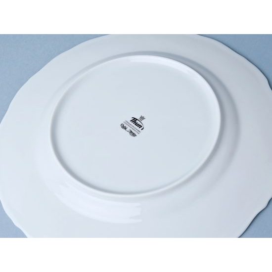 Talíř mělký 25 cm, Ophelia bílá se spodní značkou, Thun 1794