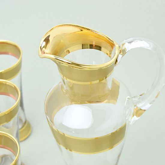 Beer set 7 pcs., matt gold, Balvínglass Bohemia