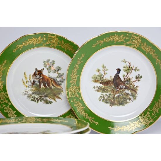 Plate - dessert, set for 6 pers. 19 cm, Mary-Anne, Green Hunter, Leander Loucky 1907