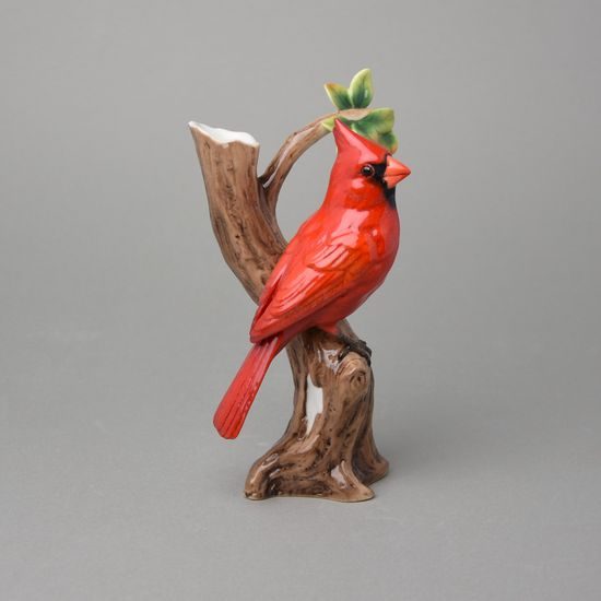 Vase 19 cm, Cardinal bird, FRANZ porcelain