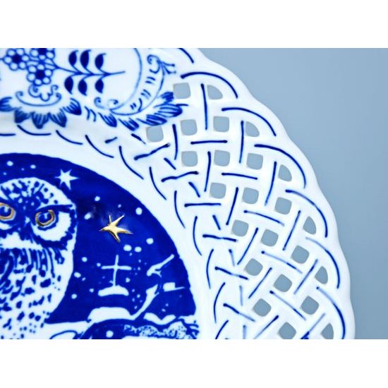 Annual plate 2010 18 cm, perforated, Original Blue Onion Pattern