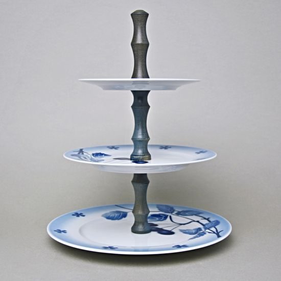 Etažer třídílný 25,5 / 21 / 16,5 cm, Thun 1794, karlovarský porcelán, BLUE CHERRY