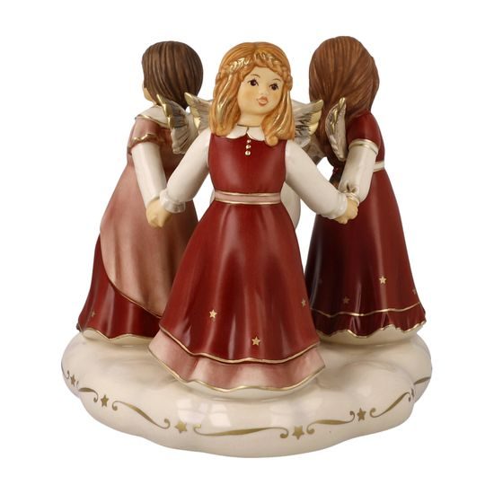Three Angels dancing candleholder 19 / 19 / 17.5 cm, stoneware, Goebel