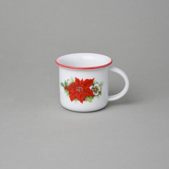 Mug Tina mini 100 ml, Poinsettia (Christmas star/rose), Český porcelán a.s.