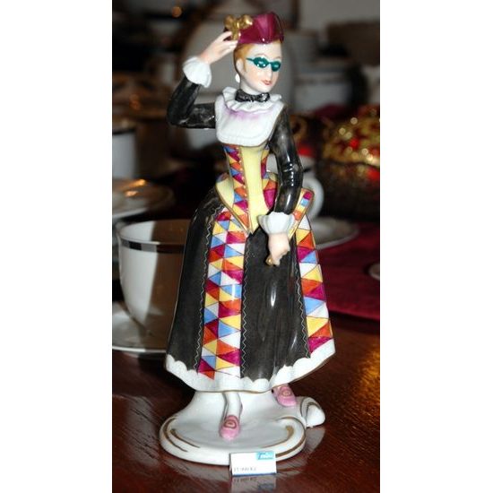 Harlequin woman 18 cm, Porcelain Figures Unterweissbacher