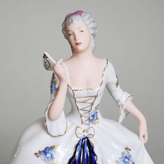 Lady With A Fan 13 x 10 x 25 cm, Isis, Porcelain Figures Duchcov