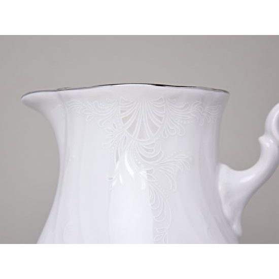 Creamer/jug 1 l, Thun 1794 Carlsbad porcelain, BERNADOTTE frost, Platinum line