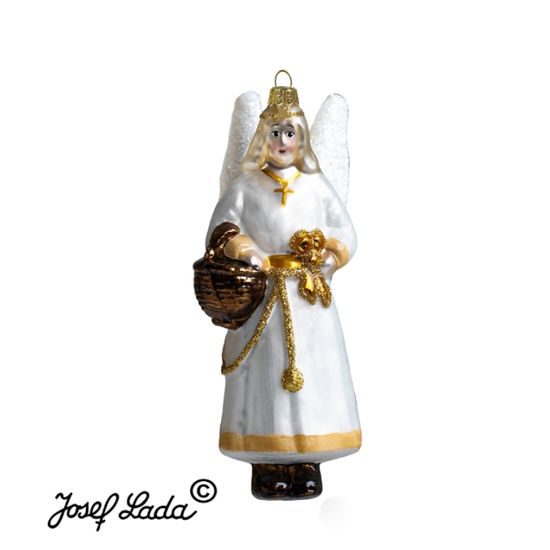 Vánoční ozdoba závěsná "Anděl" Josefa Lady, Glassor