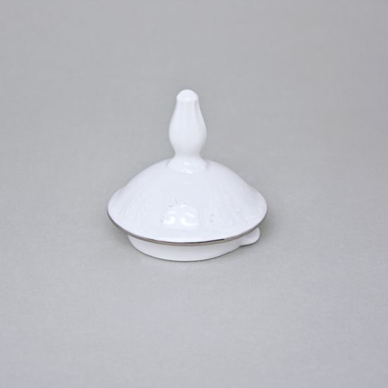 Víčko ke konvi čajové 1,2 l, Thun 1794, karlovarský porcelán, BERNADOTTE mráz, platinová linka