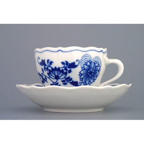 Cup and saucer A/2 plus B 0,17 l / 14 cm, Original Blue Onion Pattern