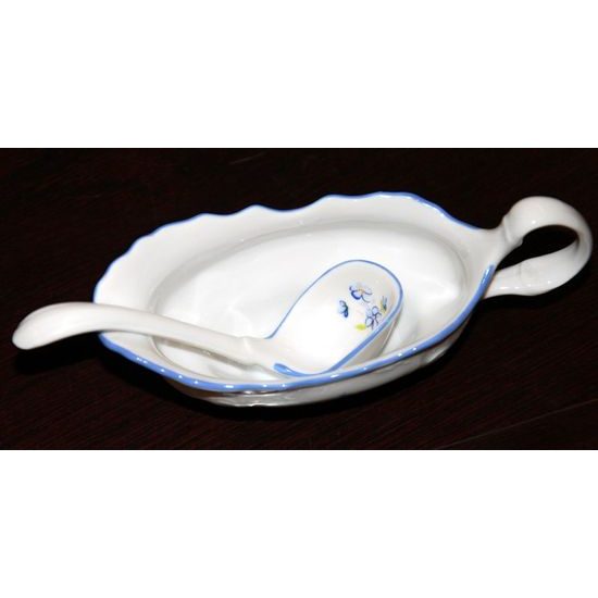 Spoon small 10 cm, Thun 1794 Carlsbad porcelain, BERNADOTTE Forget-me-not-flower