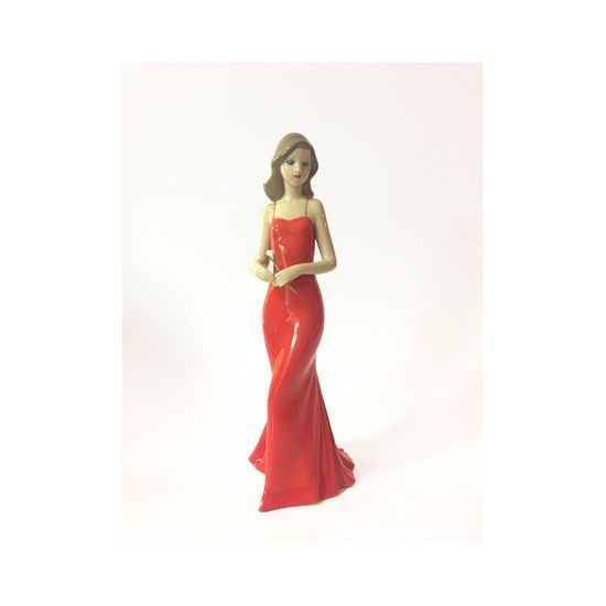 Elegantní s bílou růží, 29 x 10 cm, NAO porcelánové figurky