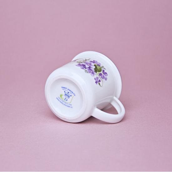 Hrnek Tina mini 100 ml, fialky, Český porcelán a.s.