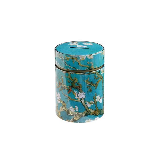 Savings box 11 cm, Metal, Almond Tree Blue, V. van Gogh