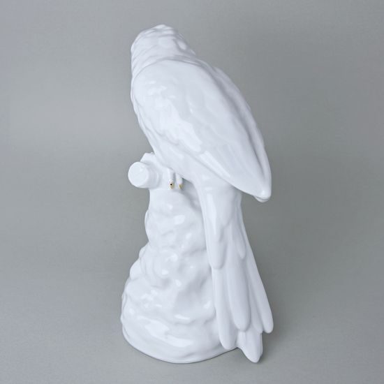 Papoušek 16 x 24,5 x 30 cm, Bílá + zlato, malá prasklinka, Porcelánové figurky Duchcov