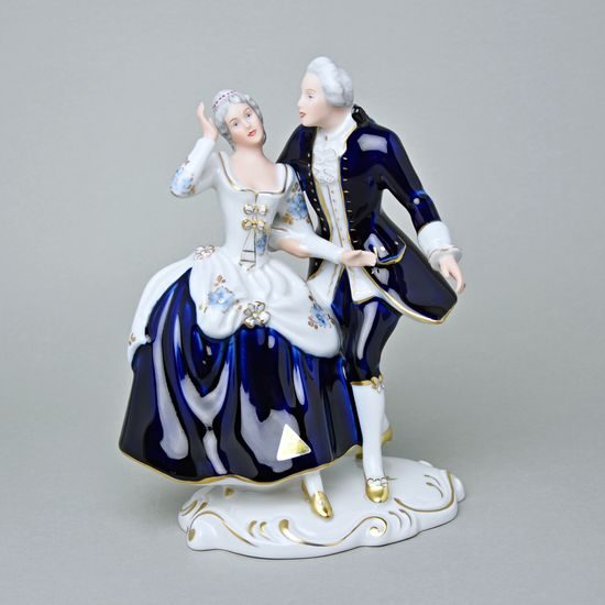 Couple rococo 17,5 x 10,5 x 22 cm, Porcelain Figures Duchcov